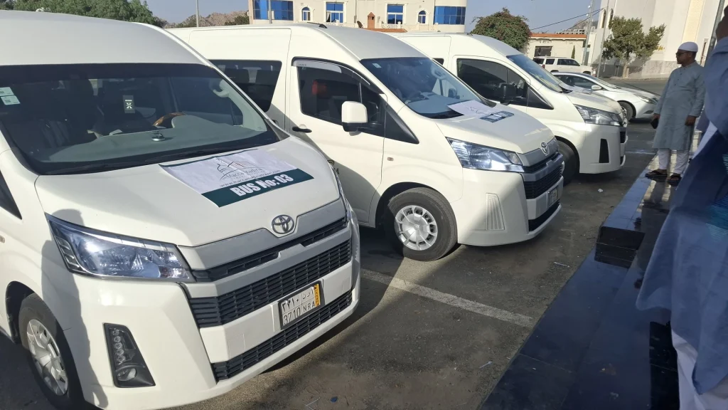 From Saudi Airport to Hotel address, these car we used for our car that are included in our hajj package from bangladesh