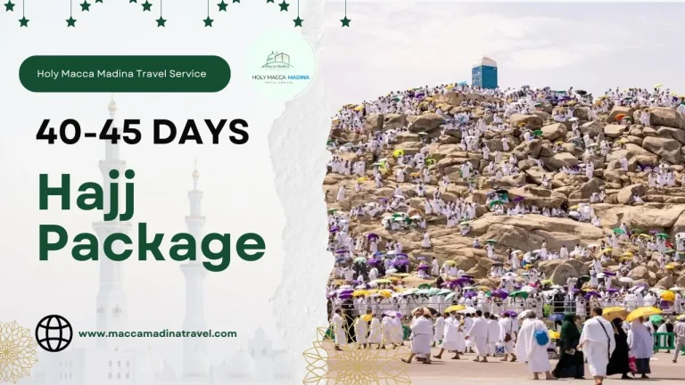 Regular 40-45 days Hajj package for Bangladeshi Muslims – pilgrims near sacred hill during Hajj rituals