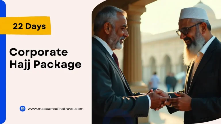 Best corporate Hajj Package from Bangladesh – two corporate pilgrims are meeting with handshake